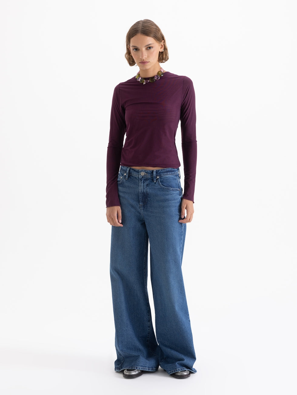 Jeans Roses Blue